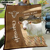 Uni Personalized Name Charolais Farm Leather Brown Blanket