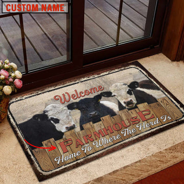 Uni Belted Galloway Welcome Custom Name Doormat