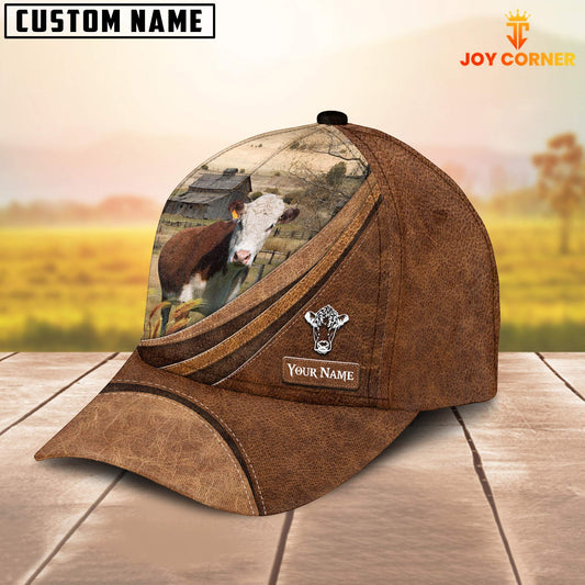 Uni Custom Name Hereford Leather Pattern Classic Cap