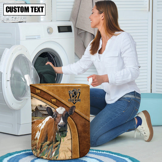 Uni Ayrshires Cattle Brown Custom Name Basket