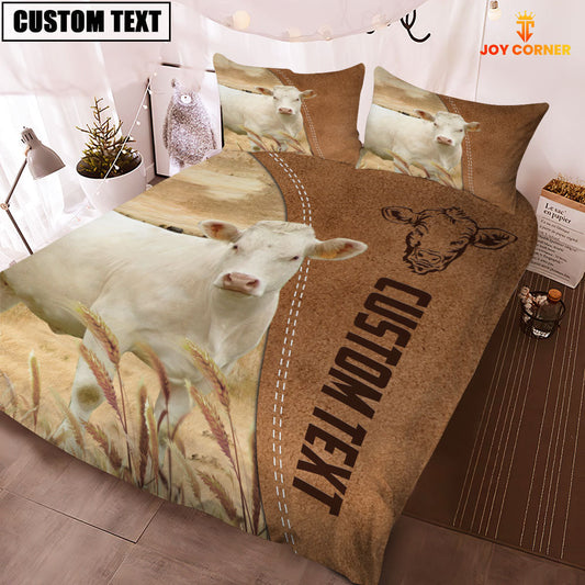 Uni Custom Name Charolais Cattle Brown Bedding Set