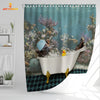 Uni Belted Galloway Taking Shower Under The Sea 3D Shower Curtain