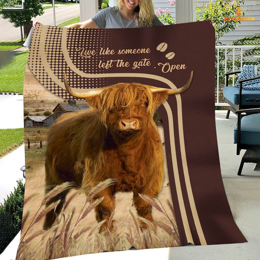 Uni Highland Live Like Someone Left The Gate Open Cattle Blanket