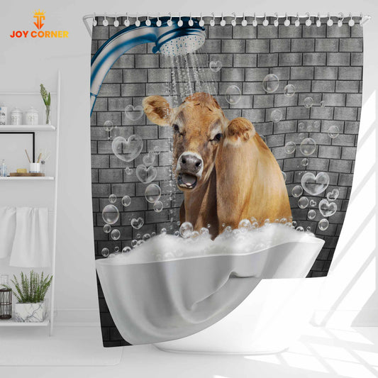 Uni Jersey Brick Wall 3D Shower Curtain