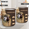 Uni Shorthorn Custom Name Leather Pattern Laundry Basket