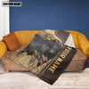 Uni Personalized Name Sim Angus Leather Pattern Blanket