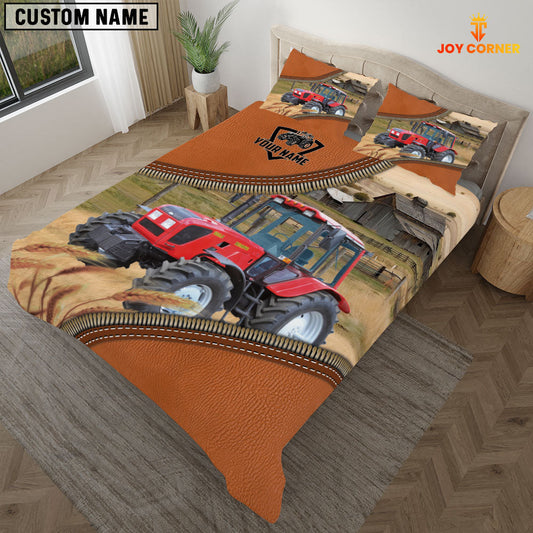 Uni Red Tractor On The Farm Customized Name 3D Bedding Set