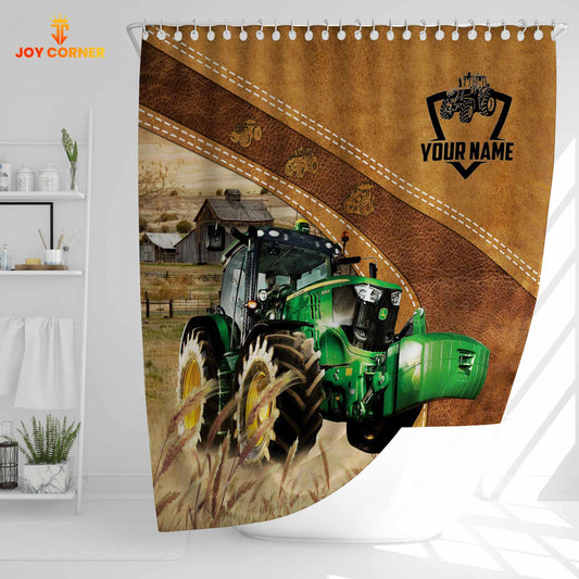 Uni Custom Name Tractor Pattern Shower Curtain