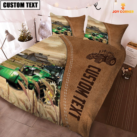 Uni Custom Name Tractor Cattle Brown Bedding Set