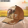 Uni Shorthorn Custom Name Brown Leather Pattern Cap