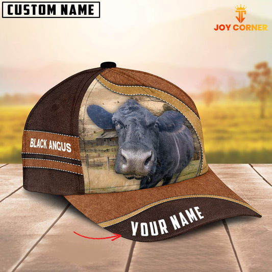 Uni Black Angus Happy Face Customized Name Cap