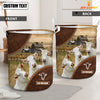 Uni Charolais Cow Custom Name Laundry Basket