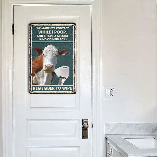 uni Hereford Remember To Wipe All Printed 3D Metal Sign