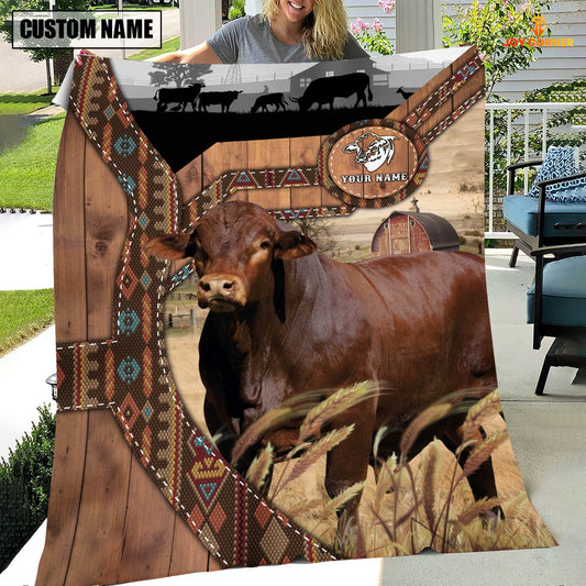 Uni Beefmaster Custom Name Brocade Pattern Blanket