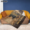 Uni Personalized Name German Shepherd Leather Pattern Blanket