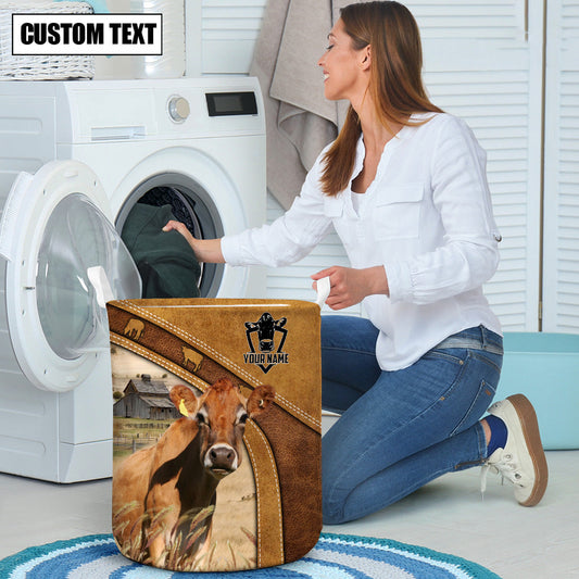 Uni Jersey Cattle Brown Custom Name Basket