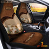 Uni Charolais Pattern Customized Name Heart Car Seat Cover Set