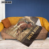 Uni Personalized Name Ayrshires Leather Pattern Blanket