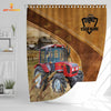 Uni Custom Name Red Tractor Pattern Shower Curtain