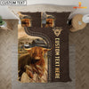 Uni Highland Custom Text Leather Pattern Bedding set