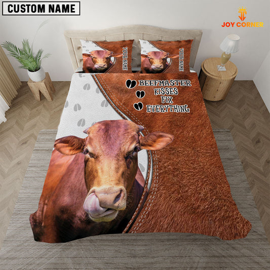 Uni Beefmaster Kisses Fix Everything Custom Name Bedding Set