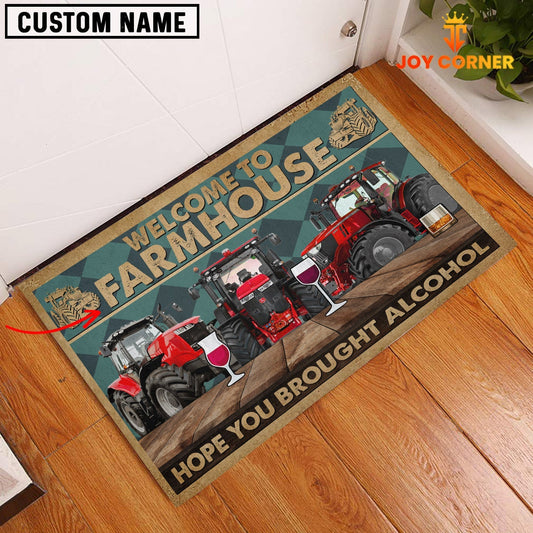 Uni Red Tractor Hope You Bought Alcohol Custom Name Doormat