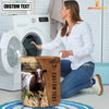 Uni Shorthorn Brown Farm Custom Name Laundry Basket