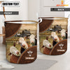 Uni Hereford Cow Custom Name Laundry Basket