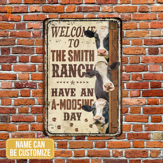 uni Holstein Have An AMOO-SING Day All Printed 3D Metal Sign