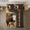 Uni Hereford Custom Text Leather Pattern Bedding Set