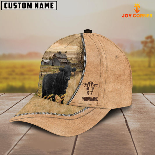 Uni Black Angus Farming Light Brown Customized Name Cap