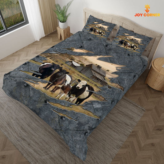 Uni Belted Galloway On The Farm Customized Name Bedding Set