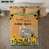 Uni Sheep Stay Humble And Kind Custom Name Bedding Set