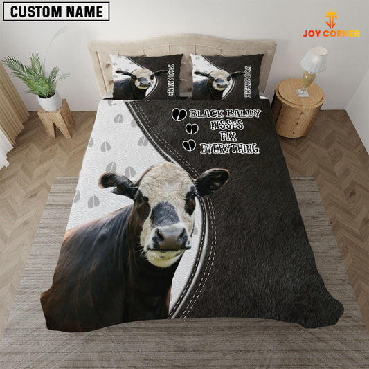 Uni Black Baldy Kisses Fix Everything Custom Name Bedding Set