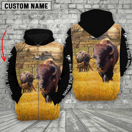 Uni Personalized Name Your Bison Cattle On The Farm All Over Printed 3D Hoodie