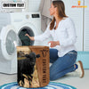 Uni Black Angus Brown Farm Custom Name Laundry Basket