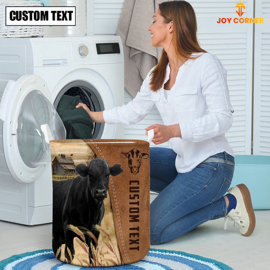 Uni Black Angus Brown Farm Custom Name Laundry Basket