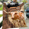 Uni Texas Longhorn Custom Name Brocade Pattern Blanket