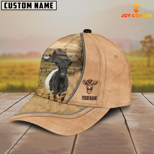 Uni Belted Galloway Farming Light Brown Customized Name Cap