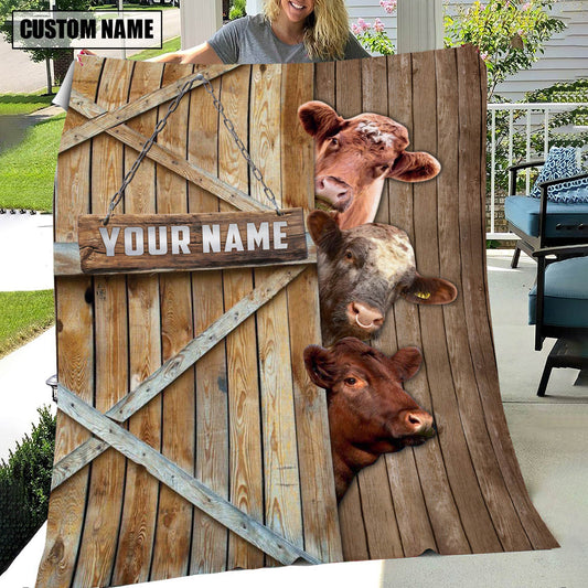 Uni Personalized Name Shorthorn Barn Blanket