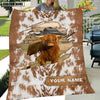 Uni Custom Name Highland Cow Hair Pattern Blanket