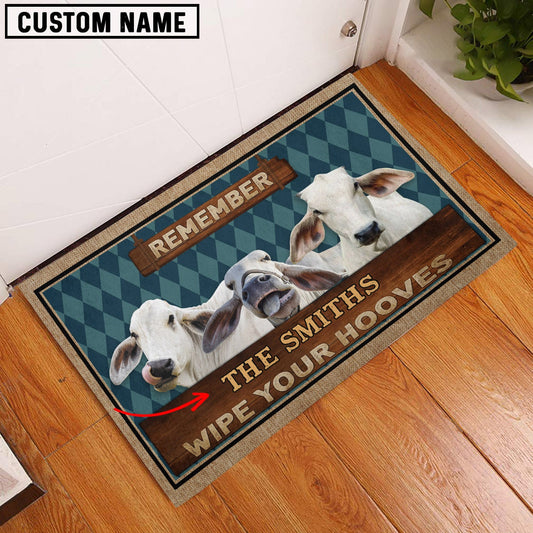 Uni Brahman Wipe Your Hooves Custom Name Doormat