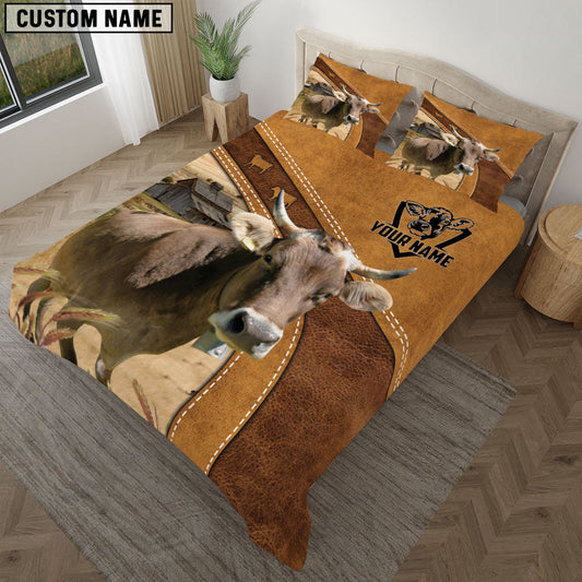 Uni Custom Name Brown Swiss Bedding set