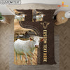 Uni Charolais Custom Text Leather Pattern Bedding Set