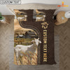 Uni Goat Custom Text Leather Pattern Bedding Set