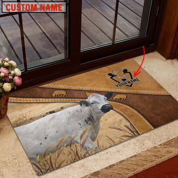 Uni British White Park Personalized - Welcome Brown Doormat