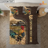 Uni Chicken Custom Text Leather Pattern Bedding Set