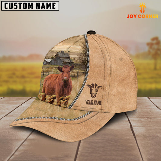 Uni Red Angus Farming Light Brown Customized Name Cap