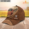 Uni Custom Name Red Angus Leather Pattern Classic Cap