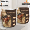 Uni Ayrshires Custom Name Leather Pattern Laundry Basket